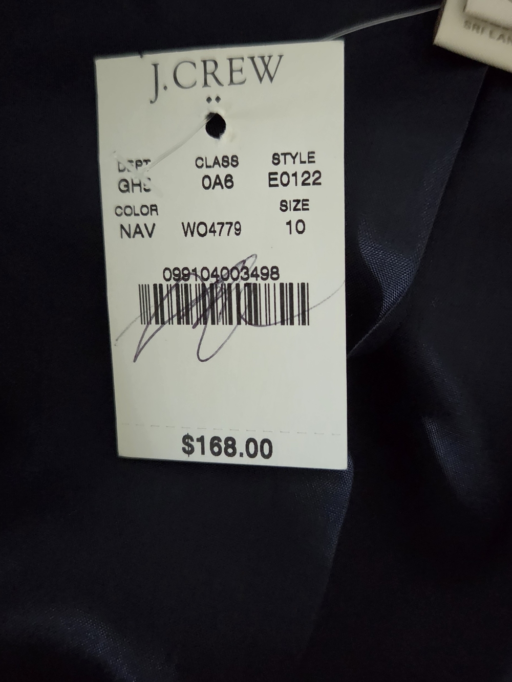 J. Crew Navy and Light Gray Striped Cropped Jacket - Picture 3 of 12